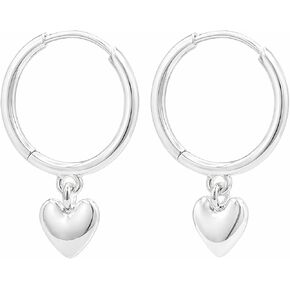 925 Sterling Silver Heart Huggie Hoop Earrings for Women Jewelry Gift in Saudi Arabia