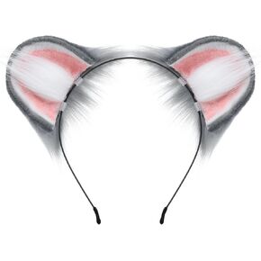 Soft Plush Hamster Ears Headband Realistic Adults Furry Hairband for Cosplay, Halloween and Dress Up in Saudi Arabia