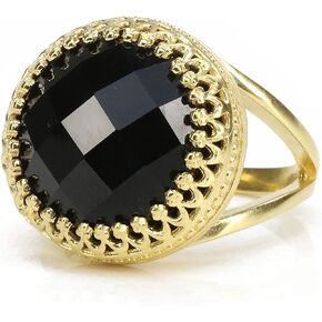 Striking Black Onyx Ring with 14k Gold-filled Ring Band - Handcrafted Black Onyx Rings for Women - Sizes 3-12.5 - Onyx Jewelry for Any Occasion - Handmade Jewelry in Saudi Arabia
