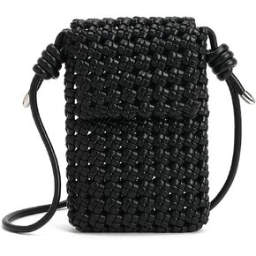 myfriday Woven Faux Leather Crossbody Phone Bag for Women, Small Sling Shoulder Purse Trendy Summer Bag with Buckle Closure in Saudi Arabia