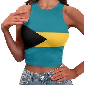Bahamas Country Flag Summer Slim Render Short Sexy Women Sleeveless Skinny Crop Top Tank Tops Crop Vest in Saudi Arabia