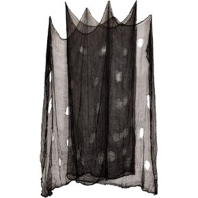 (80 x 200 in.) Halloween Creepy Cloth, Spooky Giant Cheese Cloth Tapestry for Halloween Party Supplies Decorations Outdoor Yard Home Wall Decor, Black in Saudi Arabia
