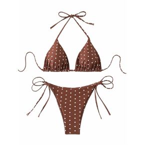 Fanuerg Women's Sexy Halter Bikini Sets Triangle Top String Two Piece Swimsuit Cheeky Swimwear Bathing Suit in Saudi Arabia