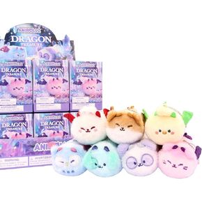 Anirollz Dragon Treasure Blind Surprise Box 3.5 Inch Plush Keychain Collectible Random Character Charm Keyring Accessory in Saudi Arabia