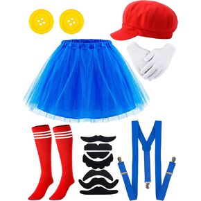 Halloween Costumes Accessories for Adults Women Halloween Costume Cosplay Party Set with Red Hat Gloves Mustache Tutu in Saudi Arabia