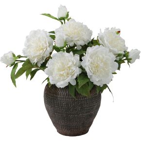 3 Pcs Real Touch Peonies Artificial Flowers, 5.1'' Large Bloom Champagne Pink Faux Penoy Bouquets, Realistic Fake Silk Peonies with Long Stem for Tall Vase, Wedding DIY, Home & Office Decor in Saudi Arabia