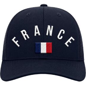 France Hat, Embroidered France Flag Curved Trucker Cap, Snapback Closure, Football Soccer in Saudi Arabia