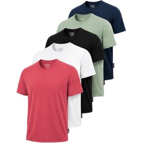 Liberty Pro 5 Pack Men's T-Shirts, Cotton Blend Crew Neck Lightweight & Soft Tees, Moisture Wicking Every Day Casual Wear in Kuwait