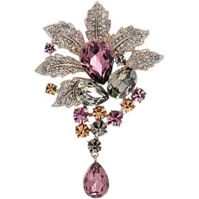 Crystals Brooches for Women, Elegant Sparkling Rhinestone Brooch Pin for Blazer Jacket Dress Coat, Gift for Mothers Day in Saudi Arabia