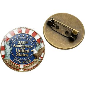 250 Anniversary USA Lapel Pin Vintage Silver Independence Day 250 Years Of Freedom Eagle 1776-2026 Celebration in Saudi Arabia