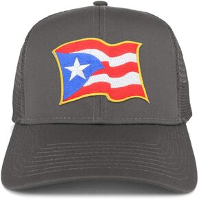 Armycrew Puerto Rico Waving Flag Patch Structured Mesh Trucker Cap in Saudi Arabia