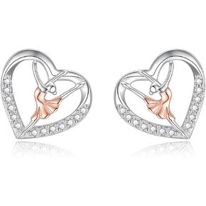 Sterling Silver Ballerina Stud Earrings Hypoallergenic Ballet Dancer Earrings for Women Ballerina Theme Jewelry Gift in Kuwait