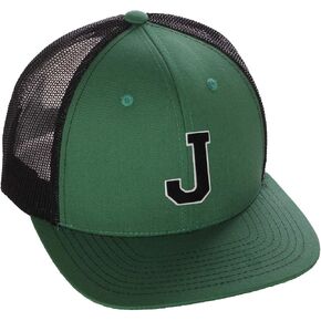 Structured Trucker Mesh Hat Custom Colors Letter J Initial Baseball Mid Profile in Saudi Arabia