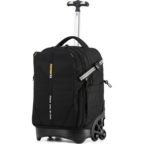 NEW TILAMI 18 Inch Expandable Rolling Backpack with 6-Wheel Stair Climbing, Waterproof Wheeled School Bag with 15.6" Laptop Sleeve for Boys Girls, Carry-on Luggage 98cm Dual-Height Handle - Pink in Saudi Arabia