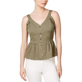 Maison Jules Womens Sweetheart-Neck Peplum Sleeveless Blouse Top in Saudi Arabia
