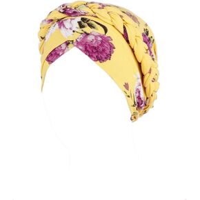 Women Floral Braid Head Wraps Chemo Hair Scarves Turban Pre-tie Headwear in Saudi Arabia
