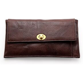 IJUN Full Grain Leather Handmade Envelope Long Wallet for Women | Premium Vegetable-Tanned Leather | Rich Patina & Natural Grain | Timeless Vintage Style | No Two Pieces Alike in Saudi Arabia