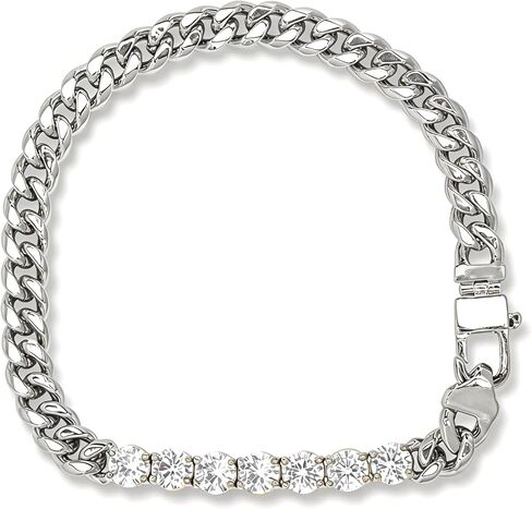 Gold Bracelets for Women, 18K Gold Plated Cuban Link Chain Tennis Bracelet for Women 6mm Chunky Simulated Diamond Charm Bangle Waterproof & Tarnish Proof Jewelry Birthday Gift in Saudi Arabia