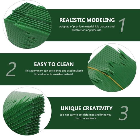 CALLARON 1000pcs Sushi Decoration Grass Sashimi Leaf Stimulation Sushi Grass Hanging Fake Plants Sushi Fake Grass Sushi Fake Green Grass Leaves Decor Micro Resin Accessories Artificial in Kuwait