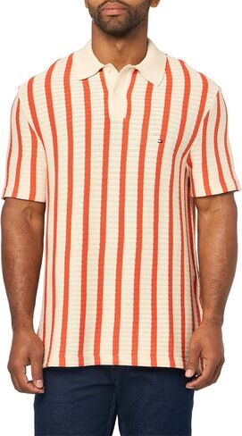 Tommy Hilfiger Men's Short Sleeve Casual Textured Knit Polo Shirts in Relaxed Fit in Kuwait