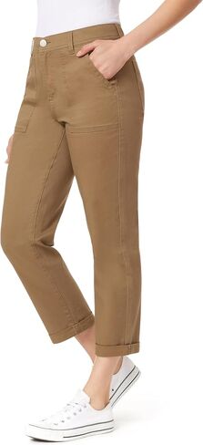 Angels Forever Young Women's Everflex Classic Twill Convertible Straight Mid-Rise Pants in Saudi Arabia