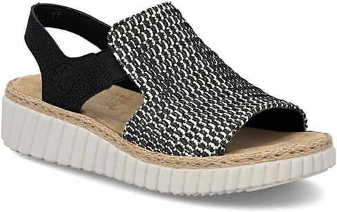 Rieker Women's 69276-00 Rachel 76 Sandal Schwarz-Sand/Schwarz in Kuwait