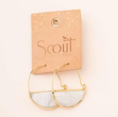 Scout Curated Wears - Stone Prism Hoop Earring - Rose Quartz/Silver in Saudi Arabia