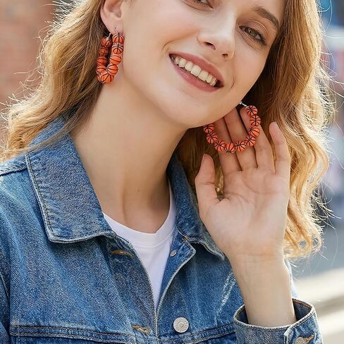 Basketball Earrings for Women,Basketball Earrings Jewelry Accessories with Ball Shape Beaded,Ball Shape Sports Hoop Earring,Gifts for Women Team Sport Lover Party Earring Decoration in Saudi Arabia