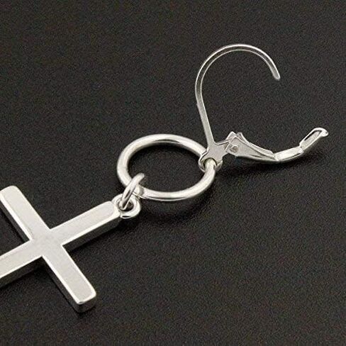 ONE PIECE George Michael Earring Cross Earring sterling silver George Michael Hang Hoop earring, One piece Unisex memorial jewelry in Kuwait