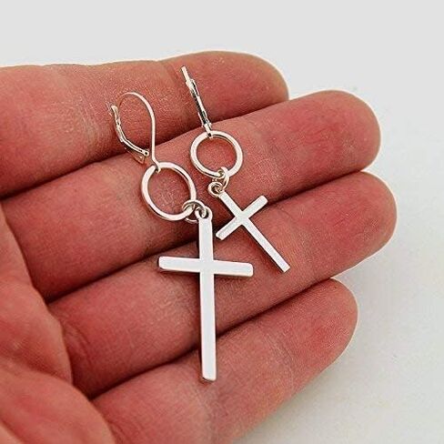 ONE PIECE George Michael Earring Cross Earring sterling silver George Michael Hang Hoop earring, One piece Unisex memorial jewelry in Kuwait