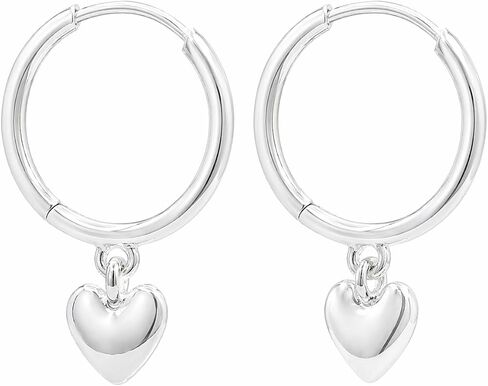 925 Sterling Silver Heart Huggie Hoop Earrings for Women Jewelry Gift in Saudi Arabia