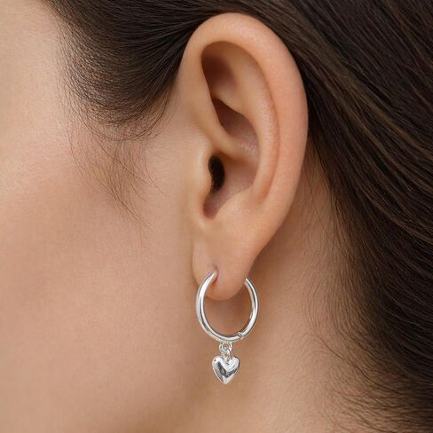 925 Sterling Silver Heart Huggie Hoop Earrings for Women Jewelry Gift in Saudi Arabia