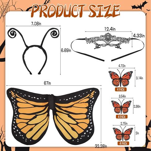 17 Pcs Couple Costume for Adult - Butterfly and Butterfly Catcher Costume - Couple Costumes for Women Men Friends Family Halloween Cosplay Dress up Party in Saudi Arabia