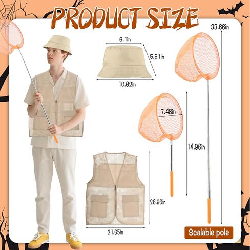 17 Pcs Couple Costume for Adult - Butterfly and Butterfly Catcher Costume - Couple Costumes for Women Men Friends Family Halloween Cosplay Dress up Party in Saudi Arabia