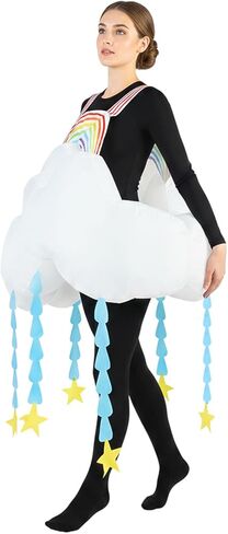 Inflatable Rainbow Cloud Costume Adults Light-Up Colorful Blow Up Women Deluxe Funny Cloud Suit Raining Halloween Party in Saudi Arabia