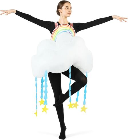 Inflatable Rainbow Cloud Costume Adults Light-Up Colorful Blow Up Women Deluxe Funny Cloud Suit Raining Halloween Party in Saudi Arabia