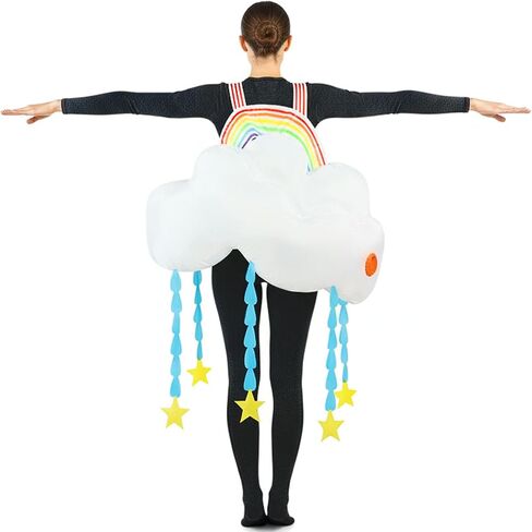 Inflatable Rainbow Cloud Costume Adults Light-Up Colorful Blow Up Women Deluxe Funny Cloud Suit Raining Halloween Party in Saudi Arabia