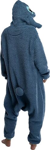 Disney Lilo & Stitch Adult Stitch Kigurumi Cosplay Costume Sherpa Union Suit Pajama Outfit in Kuwait