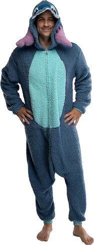 Disney Lilo & Stitch Adult Stitch Kigurumi Cosplay Costume Sherpa Union Suit Pajama Outfit in Kuwait