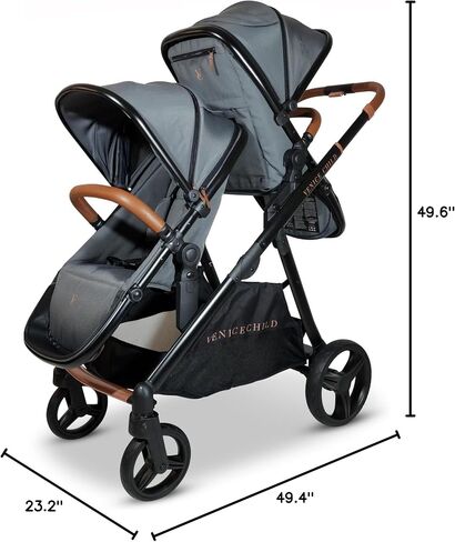 Venice Child Midnight Ventura Single to Double Sit-and-Stand Stroller & 2nd Toddler Seat (Package # 3) in Saudi Arabia