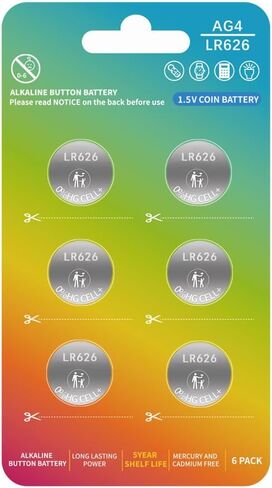 Lr626 AG4 SR626SW Watch Battery 377/376 Batteries 1.5v Alkaline Coin Cells for Watch Calculators Toys【5-Year Shelf Life】(6 Count) in Saudi Arabia