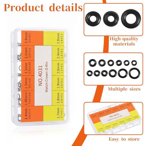 Watch Crown O Rings, 700 Pcs 12 Sizes Rubber Watch Gasket Watchs Seal Washers Watches Repair Tools for Watchmakers Watches Repairing in Saudi Arabia