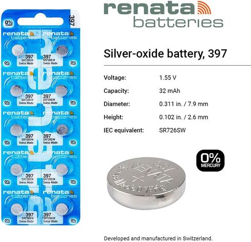 Renata Batteries 397 Silver Oxide Button Cell Watch Battery (1 Pc) in Saudi Arabia