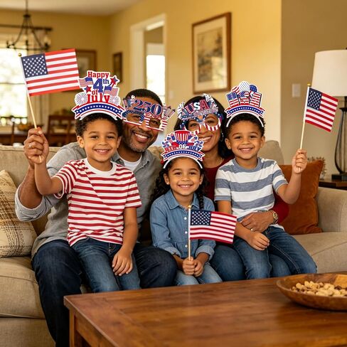 250th Anniversary Party Decorations,4th of July Party Supplies,12Pcs Headband and Glasses for Kids Adults 250th USA Independence Day Parade Patriotic Photo Booth Props in Kuwait