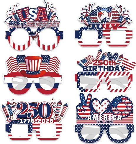 250th Anniversary Party Decorations,4th of July Party Supplies,12Pcs Headband and Glasses for Kids Adults 250th USA Independence Day Parade Patriotic Photo Booth Props in Kuwait