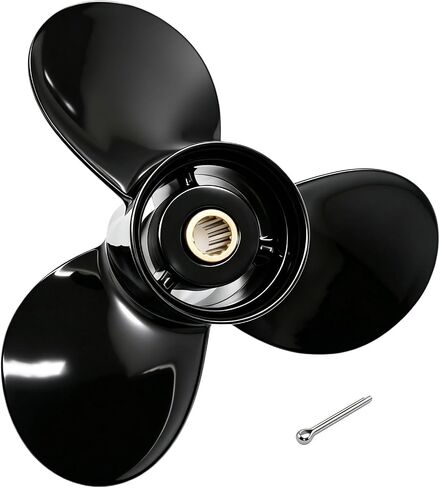 Boat Outboard Propeller 9.25x9 for Tohatsu Nissan Mercury 9.9-20 HP Engines, 9 1/4 x 9 Aluminum Boat Motor Prop, 14 Tooth Spline, 3 Blades, OEM Number: 3BAB64518-1 48-897750A11, RH (9.25 x 9) in Kuwait