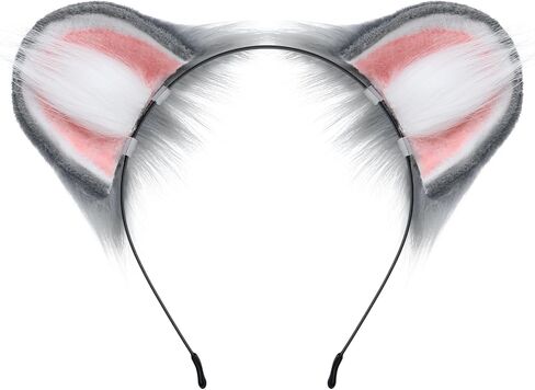 Soft Plush Hamster Ears Headband Realistic Adults Furry Hairband for Cosplay, Halloween and Dress Up in Saudi Arabia