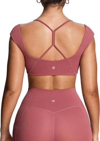 Aoxjox Women's Workout Sports Bras Luxeyoga™ Fitness Scrunch Bra Yoga Crop Tank in Kuwait