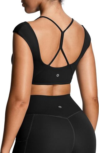 Aoxjox Women's Workout Sports Bras Luxeyoga™ Fitness Scrunch Bra Yoga Crop Tank in Kuwait
