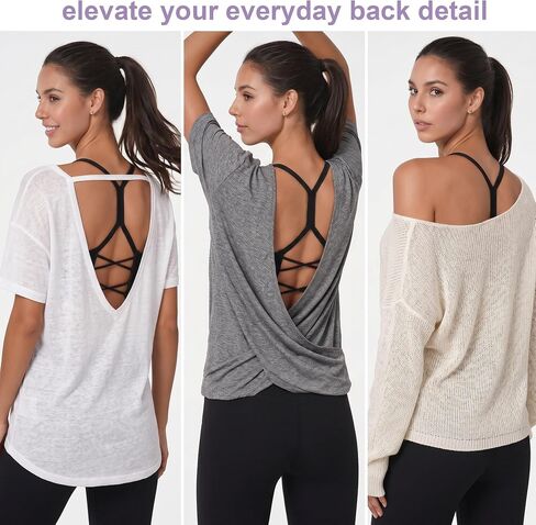 Y Back Sports Bra for Women Padded Seamless Medium Impact Strappy Cross Back Workout Yoga Top for Athletic Gym Pilates in Kuwait
